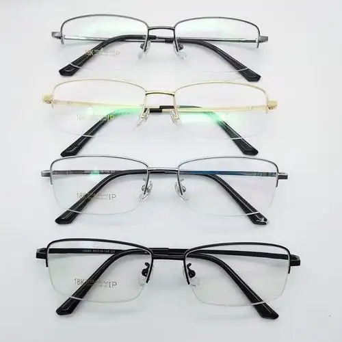 深圳钛架18k金男士商务眼镜框ip电镀超轻眼镜框架半框近视镜镜