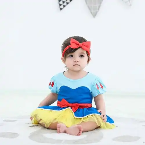 依百购婴幼儿美人鱼连身衣婴童长发公主爱莎哈衣婴儿幼儿连体衣爬行衣