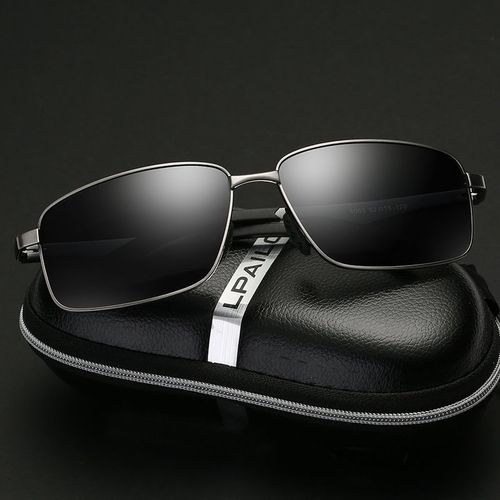 太阳镜 lpailon新时尚大全框黑色枪灰眼镜男款护目镜舒适偏光运动