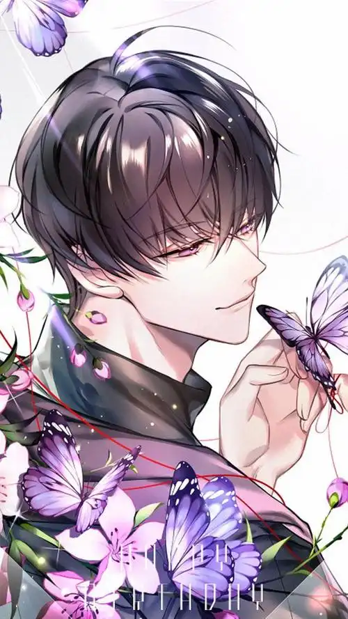 霸道总裁风格插画,棱角分明的脸庞时而温柔时而酷帅,打动少女心