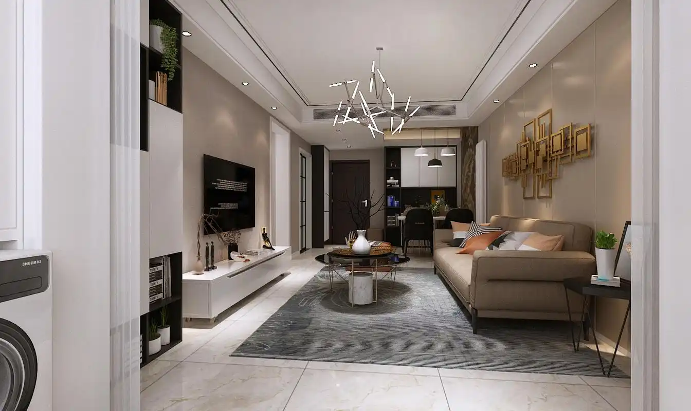 绿地国际城103平现代风格装修效果图