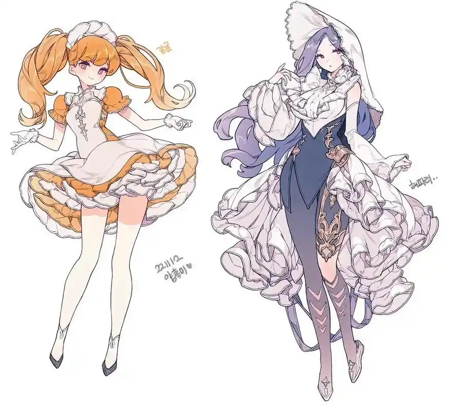 一位非常擅长画人设的韩国画师 - 抖音