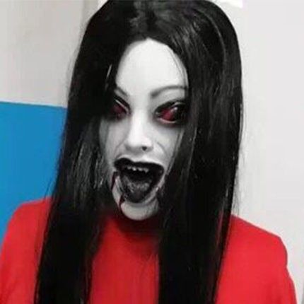 逃脱npc女鬼吓人扮鬼头套鬼全脸装扮道具 白衣女鬼(衣服 假发)【图片