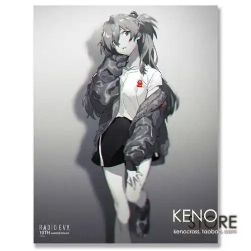 可订radioeva新世纪福音战士10周年室内装饰版画壁画动漫挂件