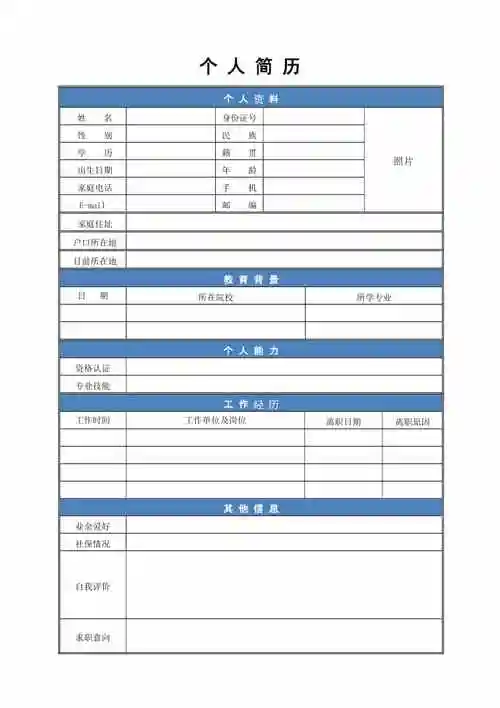 2021-08-17文档编号:1652115个人求职简历(表格式)实用范文模板