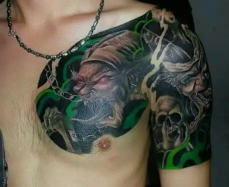 关公半甲纹身tag标签:个性半甲男黑白黑白无常黑白无常炫酷半甲纹身