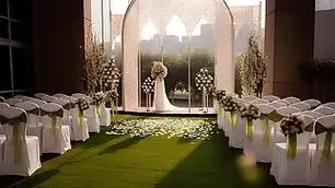 小清新白绿婚礼布置现场效果图