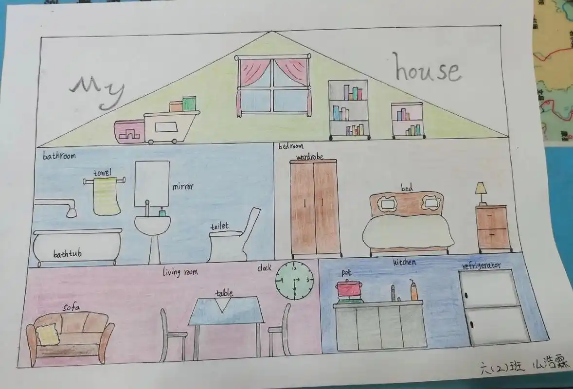 六年级my house我的房子手抄报