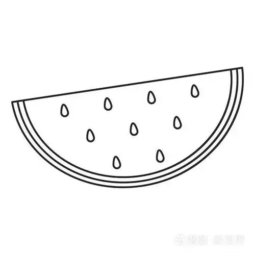 西瓜多汁的水果细线