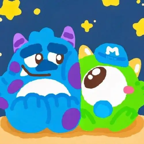 白鹿换头像参加粉丝六一团建#"为什么白鹿用了蓝毛怪紧紧抱住阿布腿