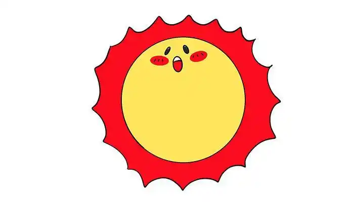 单张卡通太阳简笔画