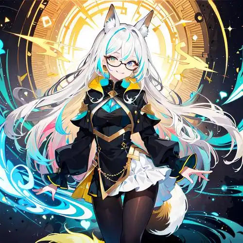 星空耳狐少女插画图片壁纸