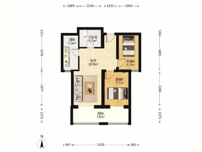 出门就是地铁的自带花园的全南两居室