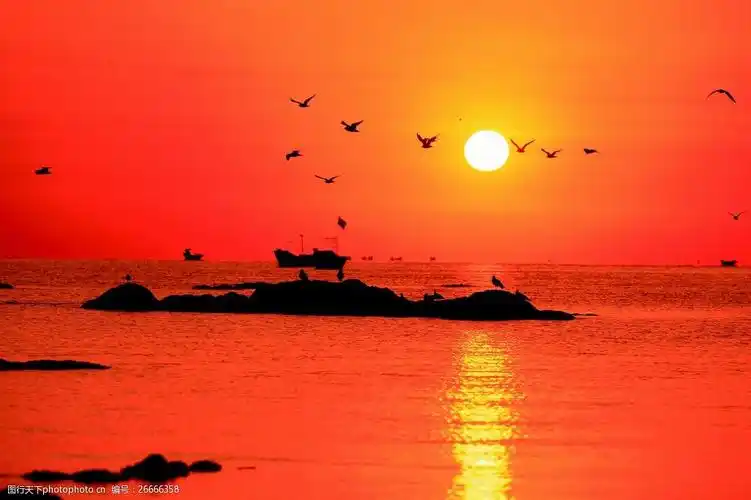 海上日出风景图片