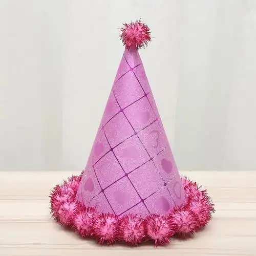 儿童派对用品生日帽手工制作毛球帽装饰道具节日派对用品party