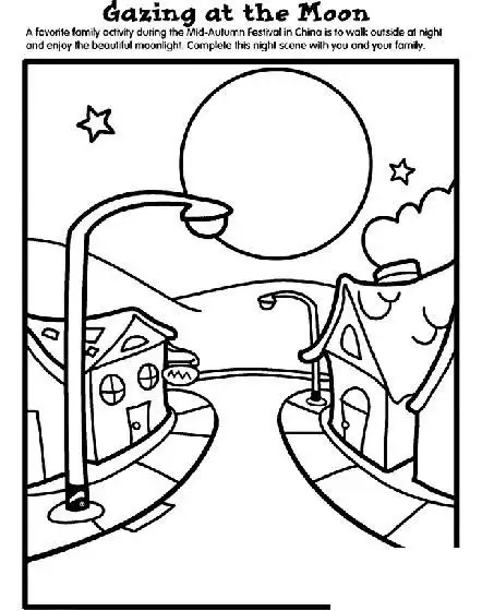 中秋节的夜晚简笔画图片_简笔画图片大全 - 元艺考