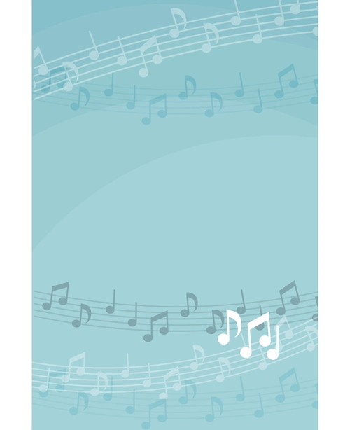 蓝色清新音乐五线谱音乐海报设计