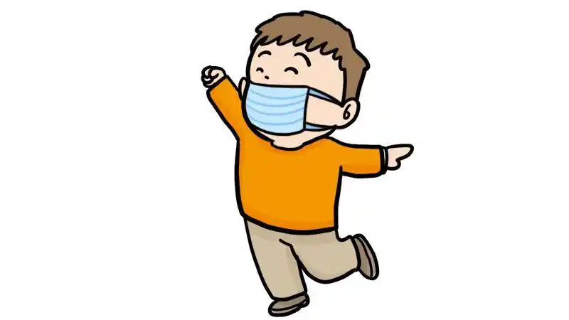 戴口罩的小孩简笔画