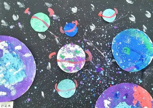 2,感受星球的色彩美.3,学习颜料的画法.