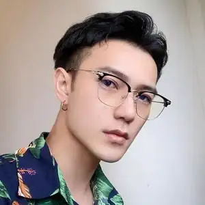 梁半框近视镜男士大脸显瘦防蓝光有度数眼镜框架男女潮金属复古超轻近