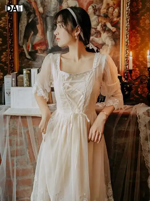 英伦仙女礼服小礼成年公主法式复古宫廷洋装连衣裙