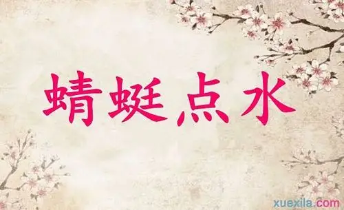 另外我们还学到了一个成语,蜻蜓点水,意思就是比喻做事肤浅不深入.