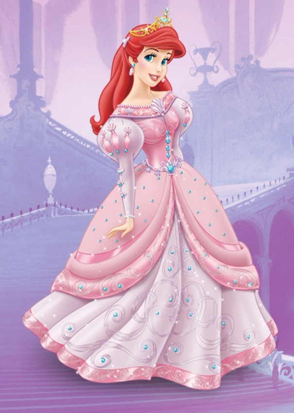 看迪士尼公主唯美的画风,红配绿的长发公主太美了,她在亲吻玫瑰