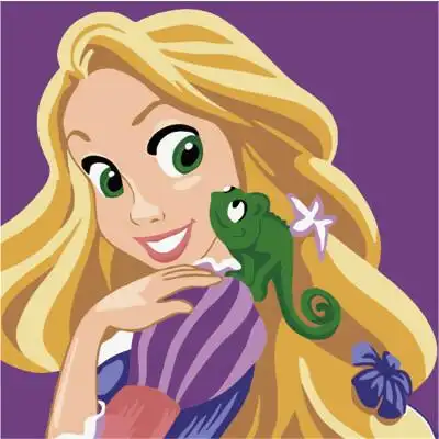 彩油画小儿童油画手绘油画diy元旦填色卡通b021长发公主2020订好内框