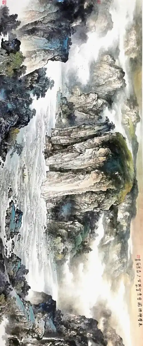 著名彩墨山水画家杨天佑作品欣赏接受定制任一尺寸均可