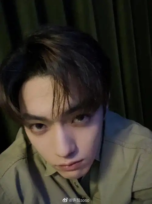 组图:许凯微博营业晒怼脸自拍 对镜头wink帅气又可爱