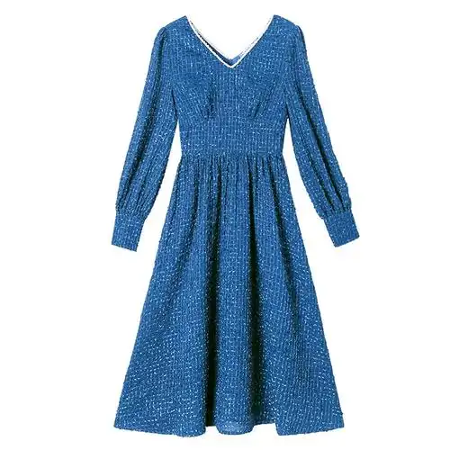 2021春季新款性感女装轻熟气质名媛御姐收腰显瘦连衣裙遮肉大摆裙