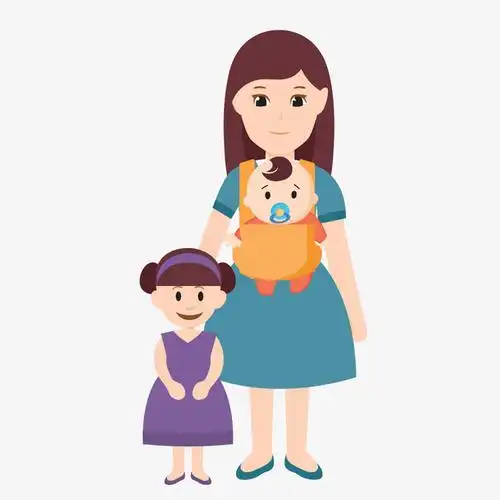 母亲节矢量卡通母亲孩子素材