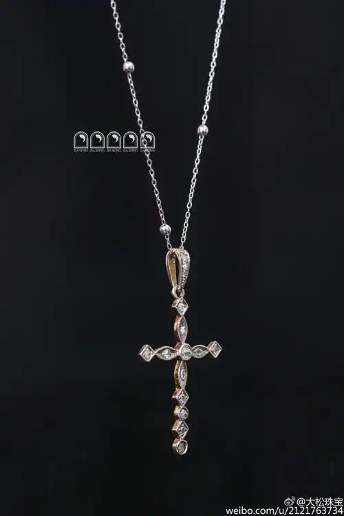 1910年古董钻石十字架项链,无论是有宗教信. 来自大松珠宝 - 微博