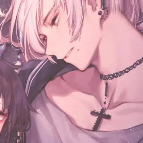 创意情侣动漫男女一人一半头像