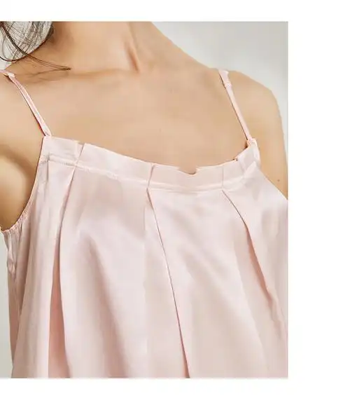 molaimersweet夏季宽松真丝吊带睡裙睡衣女性感修身显瘦桑蚕丝抹胸