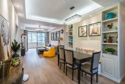 美式三居装修餐厅设计图