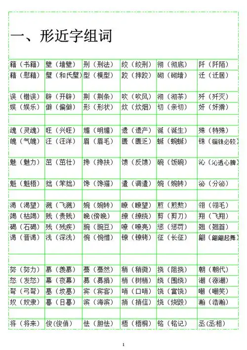 小学语文形近字组词大全(带答案的).doc 9页