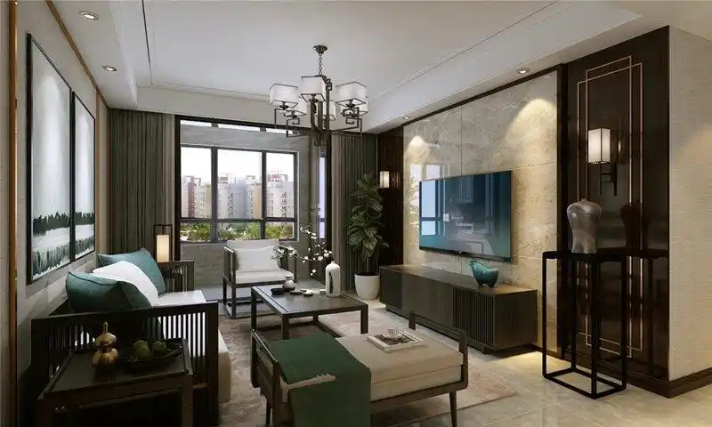 新中式装修效果图▏保利拉菲公馆120平米新中式