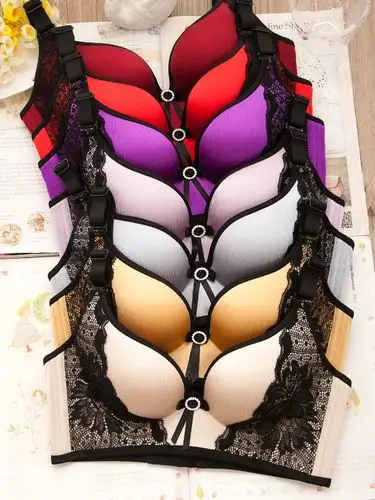 维密蕾丝拉丝无痕nb按摩聚拢文胸调整型维秘少女无钢圈性感3d内衣