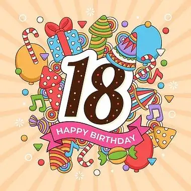 多彩的 18 岁生日快乐背景