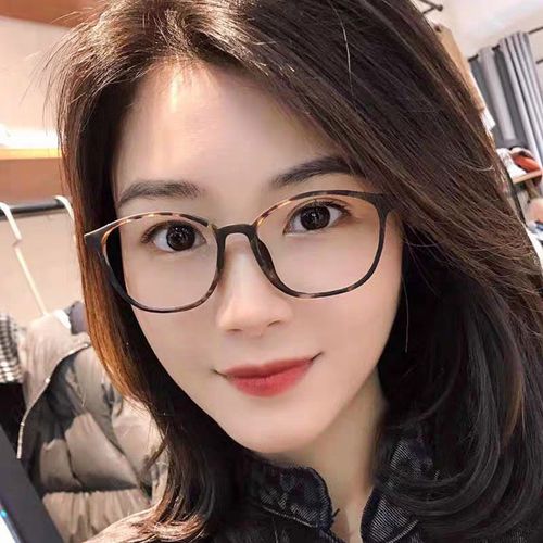 超轻眼镜框女豹纹圆脸大框花色配近视眼镜复古玳瑁色眼睛框镜架潮