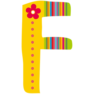 卡通创意水果字母f