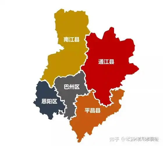 巴中市辖2区(巴州,恩阳),3县(平昌,通江,南江).
