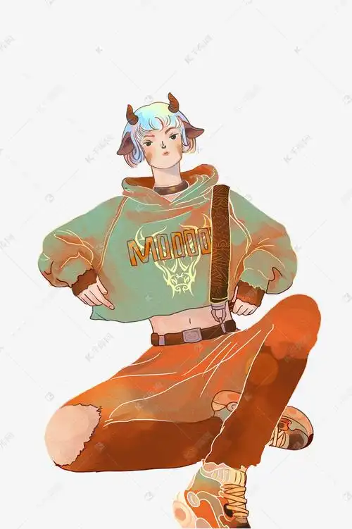 牛年国潮风生肖拟人牛少女