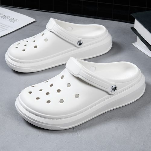 洞洞鞋男夏外穿ins个性百搭大码透气踩屎感厚底防滑软底包头拖鞋