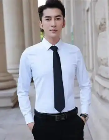 支持国产沪特斯2019套装男士正装白衬衫面试修身大学生求职加领带毕