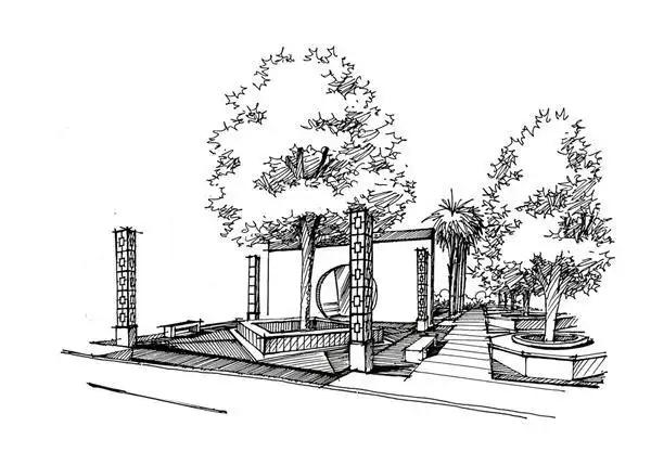 景观小品手绘效果图)公园景观小品#(公园景观小品)#(公园)#(景观设计)