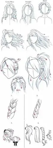 动漫手绘教程之100种动漫手绘头发