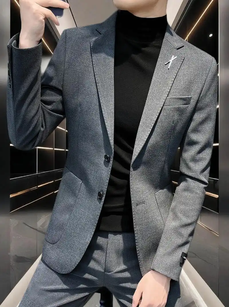 我的帅气商务休闲西装套装好给力!