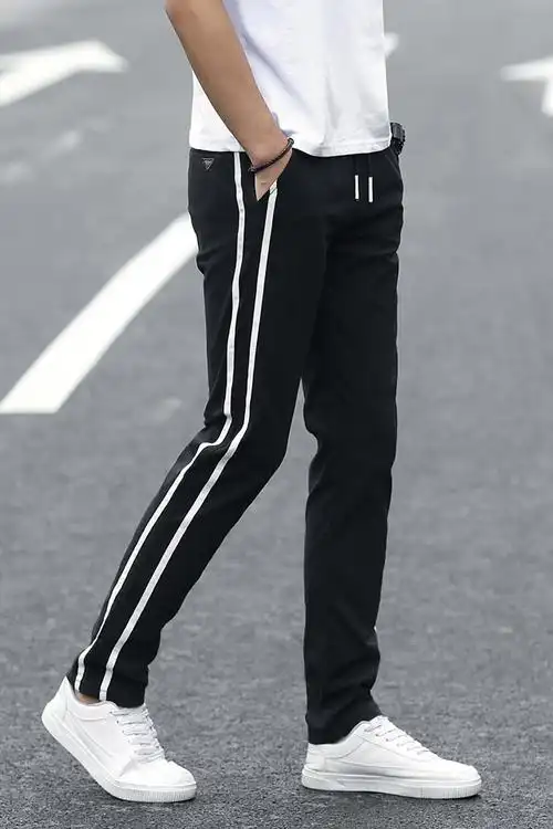 夏季裤子男韩版潮流宽松直筒运动裤学生长裤青少年春夏男士休闲裤